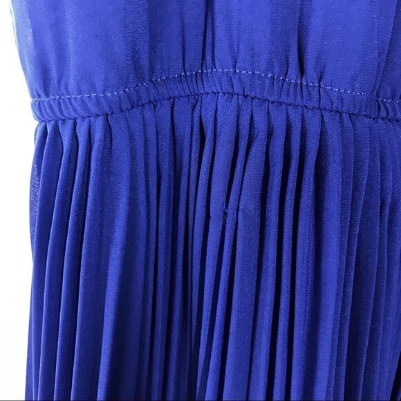 Bar III Blue Accordion Pleated Maxi Dress Medium - Picture 3 of 9